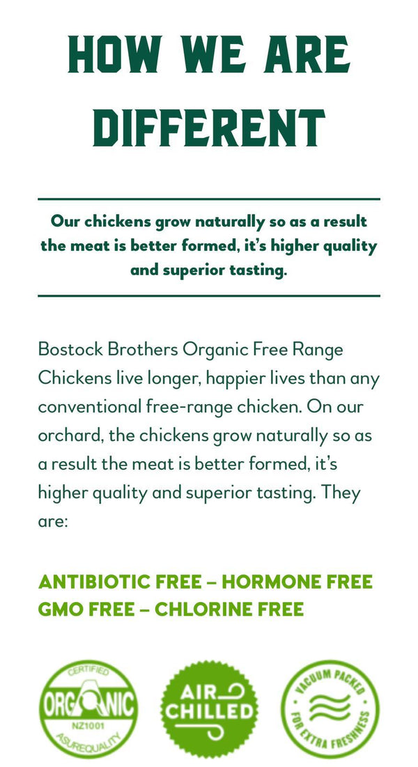 New Zealand Bostock 100% Organic Free Range Drumsticks 500gr /優質紐西蘭有機自由放養雞鎚 500gr